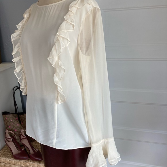 Beautiful Ruffle Detail Silk Blouse - Picture 4 of 10